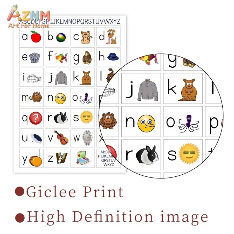 AZNM Frameless Canvas Poster K - Kids Yoga Education 评论和价格
