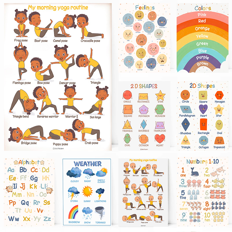 (2D canvas painting)  Montesso - Kids Yoga Education 评论和价格